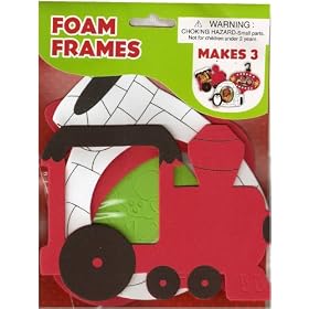 Christmas Foam Frames Craft Kit - Train, Igloo, Ornament (Set of 3)