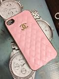 Luxury Designer Dark Pink CC Gold Trim Back Iphone 4/4s Case Hard Cover