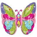 Whimsical Garden Butterfly Shaped Foil 25in Balloon