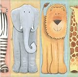Pastel Jungle Animals on Parade Wallpaper Border