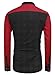 Coofandy Men's Fashion Turn Down Collar Patchwork Contrast Polka Dots Casual Shirts,Medium,Black