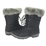 Women Winter Boots Comfy Moda Alpes Size 6-12 (12, Black)