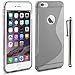 iPhone 6 Case - LK S Shape Slim TPU Gel Rubber Soft Skin Silicone Case Cover for iPhone 6 (4.7inch) + Stylus Pen (TPU - Grey)