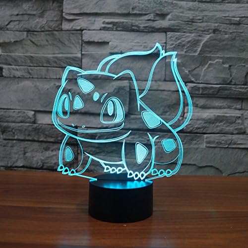 Pokemon Go Bulbasaur 3D Night Light 7 Color Change LED Desk Lamp Touch Button Room Decor