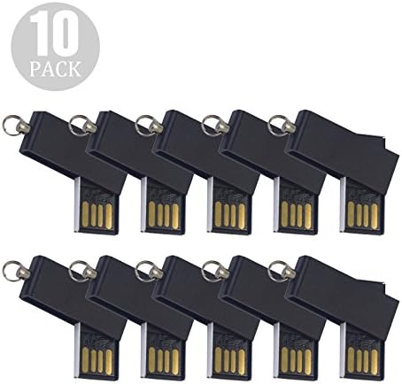 ABAZAR 10pcs 8gb Usb Flash Drive Usb 2.0 Flash Drive Memory Stick Fold Storage Thumb Stick Pen Swivel Design Black A318