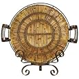 Dakota Weave Charger with Stand in Natural Parchment