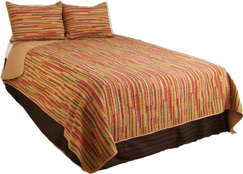 Logan Stripe Full Queen Quilt with 2 Shams