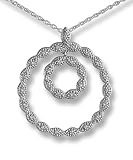 Double Circle Pave Diamond Pendant in white gold by Zasha Signature Jewelry