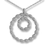 Double Circle Pave Diamond Pendant in white gold by Zasha Signature Jewelry