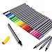 Plinrise Office Colored Fineliner Sketch Drawing Pen Fine Point Gel Ink Pen Ink Width 0.4mm 24 Colors