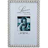 Lawrence Frames 710046 Silver Metal Rope Picture Frame, 4 by 6-Inch