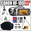 Canon VIXIA HF100 Flash Memory HD High Definition Camcorder + Deluxe Accessory Kit