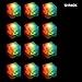 (12 Pack) Multi Color Light-Up LED Ice Cubes Bulk with Changing Lights and On/Off Switch