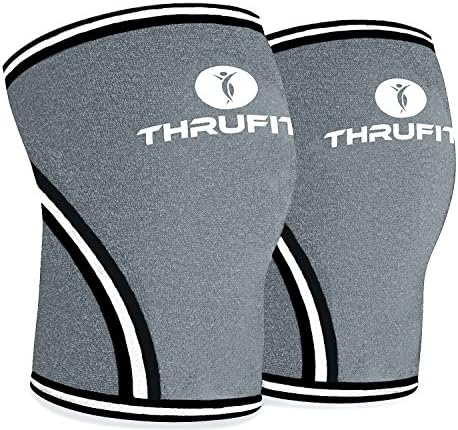 Knee Sleeve (1 Pair) 7mm Neoprene - Support &amp; Compression for Squats, Weightlifting &amp; Powerlifting - Crossfit Sleeves Reduces Injury Risk and Eases Knee Pain - Both Men &amp; Women - By Thru Fitt™