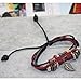 Lucky Leaf Red Rope Beads Bracelet 2013 Fashion Vintage Leather Wrap Women Bracelets