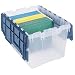 Akro-Mils 66486 FILEB 12-Gallon Plastic Storage Hanging File Box with Attached Lid, 21-1/2-Inch by 15-Inch by 12-1/2-Inch, Semi-Clear