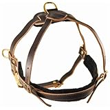 Dean & Tyler Dog Harness Medium - Brown - Handmade - Soft Premium Leather - Pull Dog Harness - Felt Padded Inside !!!