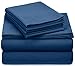 Amazon Brand – Pinzon Signature Cotton Heavyweight Velvet Flannel Sheet Set - King, Smoky Blue