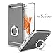 iPhone 6 Plus Case,iPhone 6s Plus Case,Myriann 3 in 1 Ultra Thin Hard Protective Luxury Case Cover for iPhone 6 Plus/iPhone 6s Plus(5.5Inch)with 360 Degree Rotating Ring Kickstand(Grey)