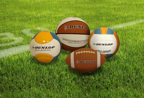 4tlg. Beach Ball-Set Dunlop Volleyball Basketball Fußball Football