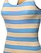 Xpril Women's Basic Sleeveless Ribbed Racer-Back Wide Stripe Tight Fit Tank Top
