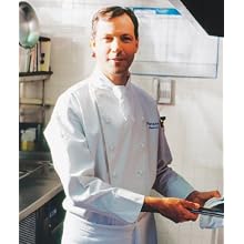 San Jamar J023 Chef-Tex Poly Cotton Classic Long Sleeve Chef Jacket with Pocket and Push Through Button, X-Small, White