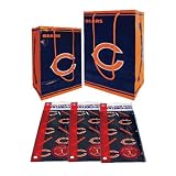 Chicago Bears NFL Gift Bags (2 Large,1 Medium) & Flat Gift Wrap (2) Combo Pack #1 by Pro Specialties Group