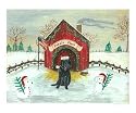 Christmas Labrador Giclee Poster Print by Tina Nichols Tinibaybeez, 10x8