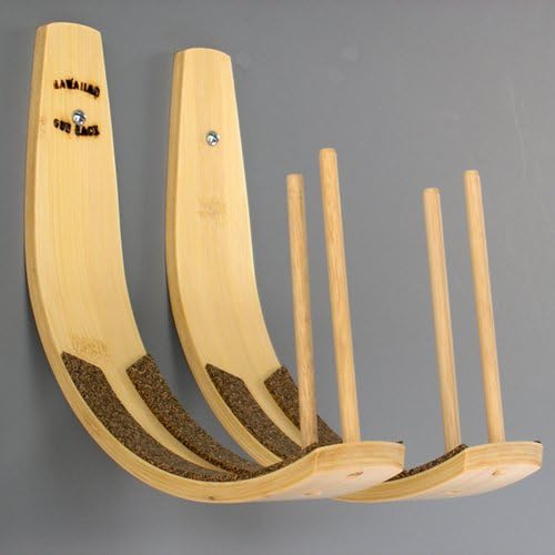 Hawaiian Gun Rack Bamboo Blonde Snowboard Wall Rack