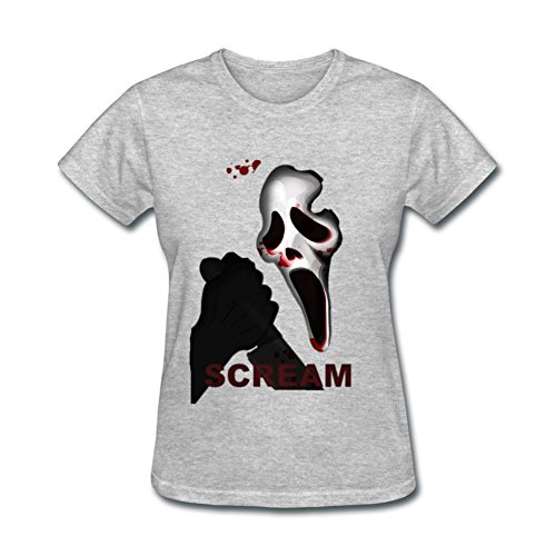 Selton Key Women's Scream Terror Mask Scary Scream Grey XL T-shirt