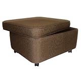 NW Enterprises Jumbo Rectangle Fabric Storage Ottoman, Chestnut