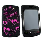 For Blackberry Storm Soft Rubber Case Hot Pink Love Blk