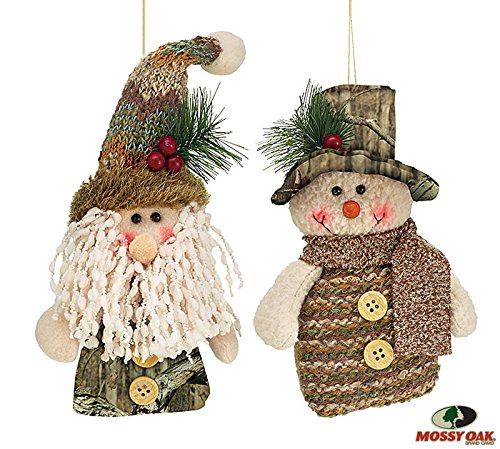 Mossy Oak Santa and Snowman Camouflage Christmas Tree Ornaments Set of 2