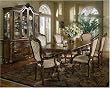 FRENCH PROVINCIAL 7PC DINING ROOM TABLE SET FURNITURE: Pedestal Table, 2 Arm Chairs and 6 Side Chairs