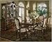 FRENCH PROVINCIAL 7PC DINING ROOM TABLE SET FURNITURE: Pedestal Table, 2 Arm Chairs and 4 Side Chairs