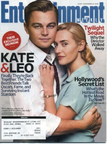 Entertainment Weekly December 19, 2008 Leonardo DeCaprio & Kate Winslet/Revolutionary Road Cover, Twilight Sequal, Cult Classic The Room