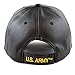 The Hat Depot Official Licensed 3D Embroidered Soft Faux Leather Veteran Military Cap (U.S.Army-Black)