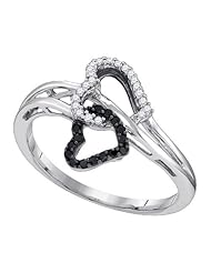 0.15CT BLACK DIAMOND HEART RING