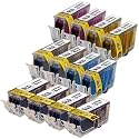 Canon Compatible Set of 12 Ink Cartridges: 4 Pigment Black PGI-220 & 2 Each of CLI-221 B/C/M/Y Ink Cartridges by LD Products