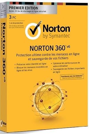 Norton 360 V6 - premier édition (3 postes, 1 an)