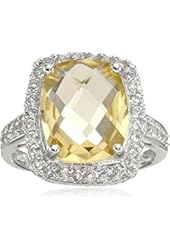 Sterling Silver Citrine and White Topaz Ring