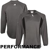 MLB Chicago White Sox Adult Long Sleeve Crew Tech Fleece Pllovr (Pro Granite/Pro Black, Small)
