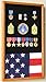 Large Military Medals, Pins, Patches, Insignia, Ribbons, Flag Display Case Cabinet, Black