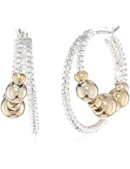Napier "Metal Duo" Two-Tone Click Top Hoop Earrings