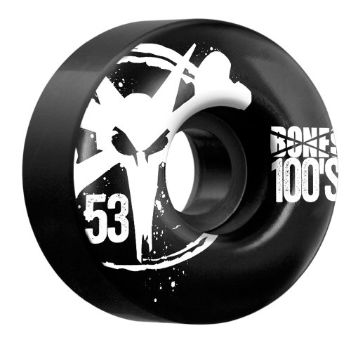 Bones Wheels 100's Wheels, 53mm, Black