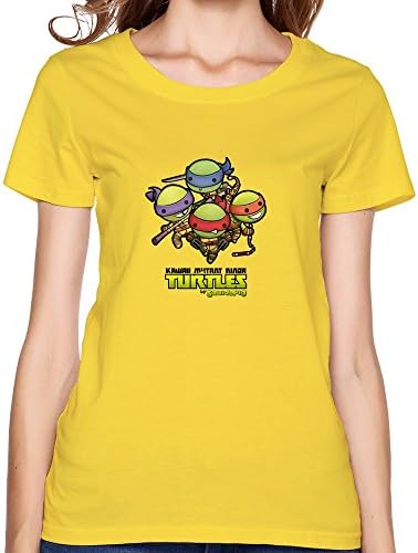 Waiiiam Woman Teenage Mutant Ninja Turtles Slim Fit T-shirts Size L Yellow