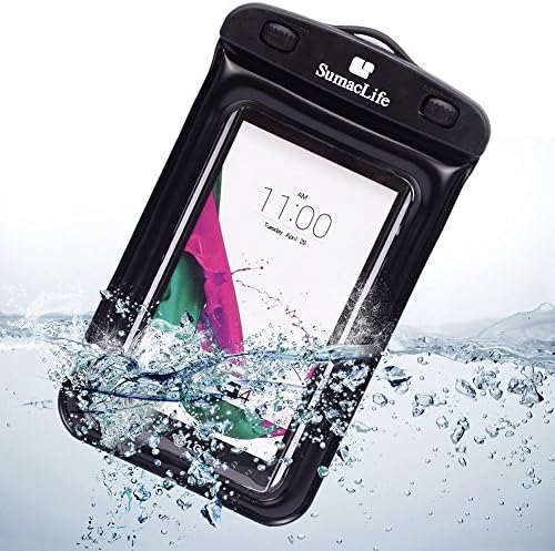 SumacLife Waterproof Snowproof Pouch Dry Bag Case for LG G4 / LG G3 Vigor / LG G Vista / LG G Stylo / Oneplus Two (Black)