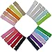 QingHan Little Girls' Double Prong Ribbon Lined Alligator Clips 20 Colors X2