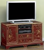 Milieu Wide Screen Tv/vcr Stnd 2door 2drawer Red Landscape
