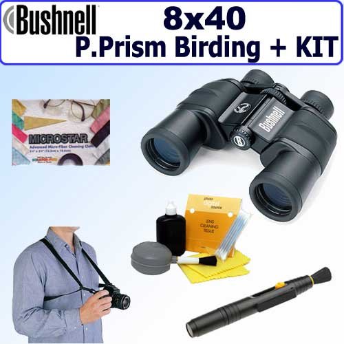 Bushnell Natureview 8x40 Porro Prism Birding Binocular + Accessory Kit